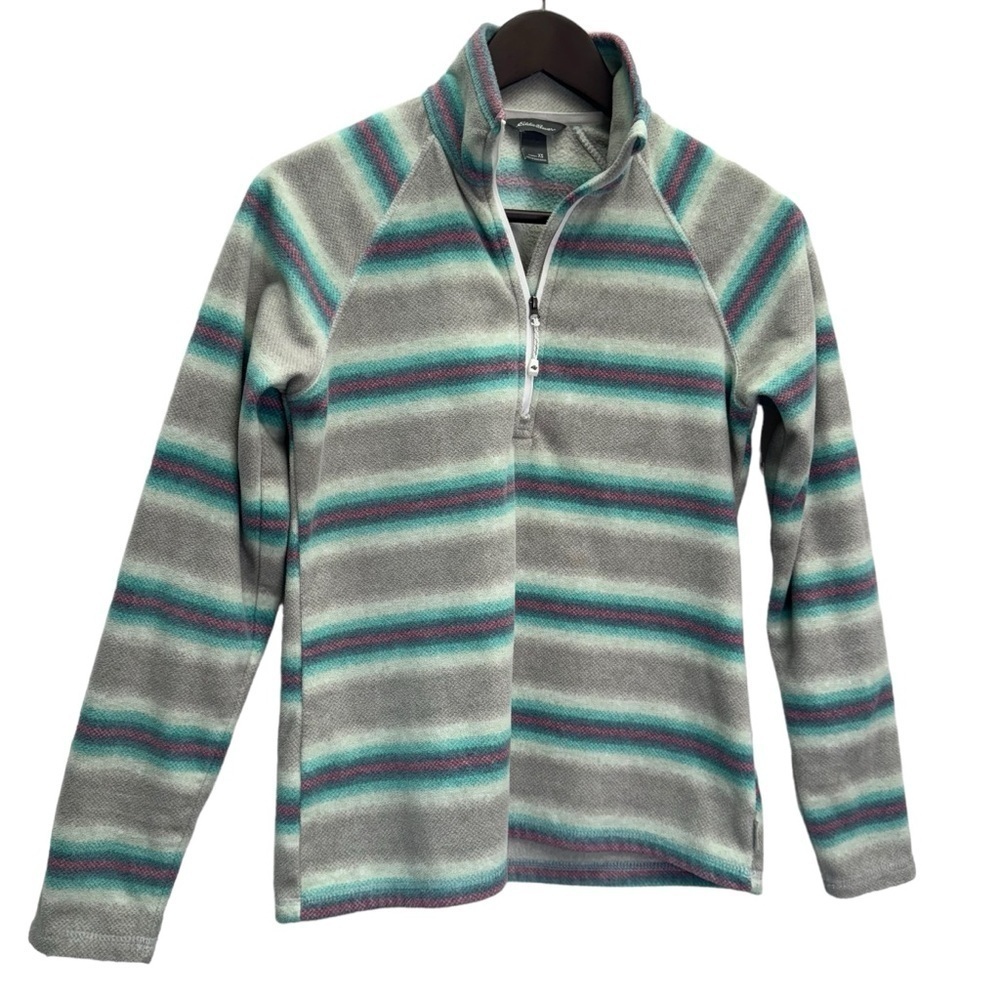 Eddie Bauer Striped Fleece 1/4 Zip Size XS